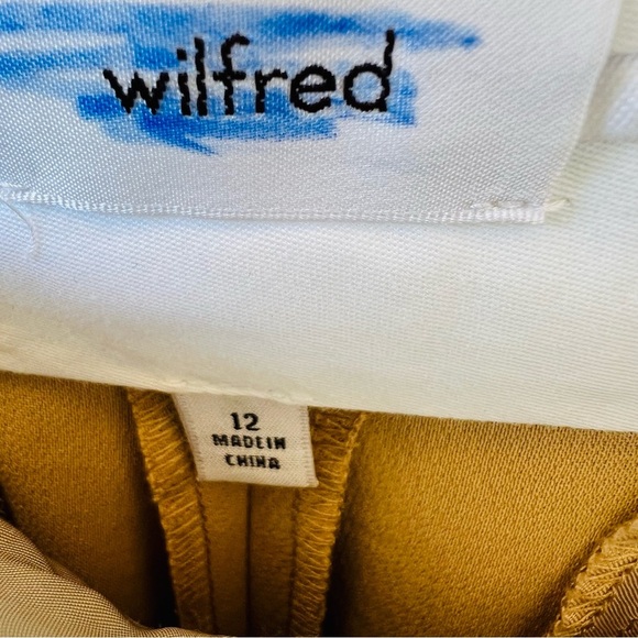 ARITZIA WILFRED HIGH WAIST BELTED EFFORTLESS TROUSERS NEUTRAL TAN SIZE 12 - Picture 2 of 8